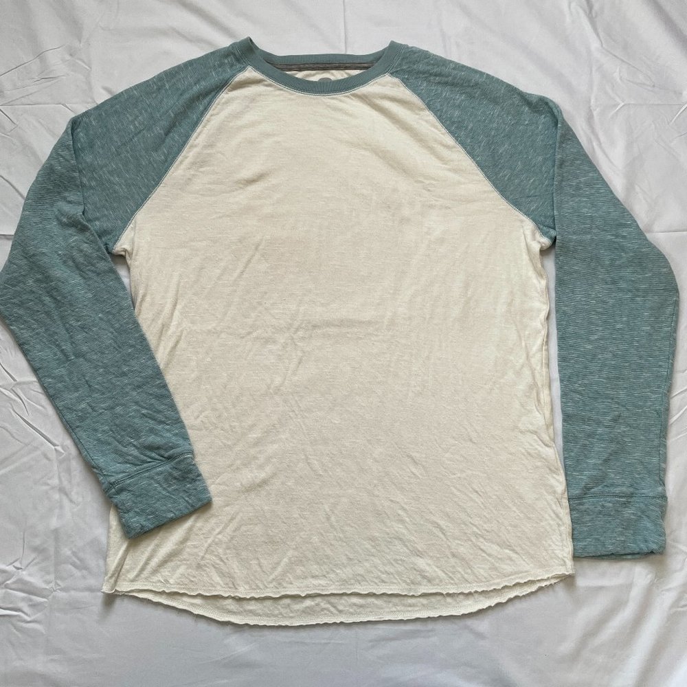 Express Men's Casual Soft LS Shirt White & Teal XL